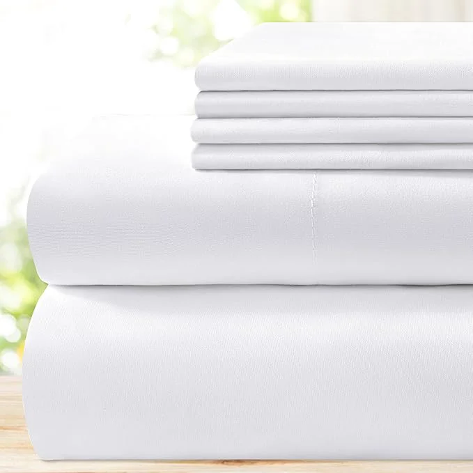 Consistent BYSURE King Size Sheets Set White – Super Soft Hotel Luxury Bed Sheets with Deep Pockets 1800 Thread Count Microfiber Wrinkle amp Fade Resistant Certified