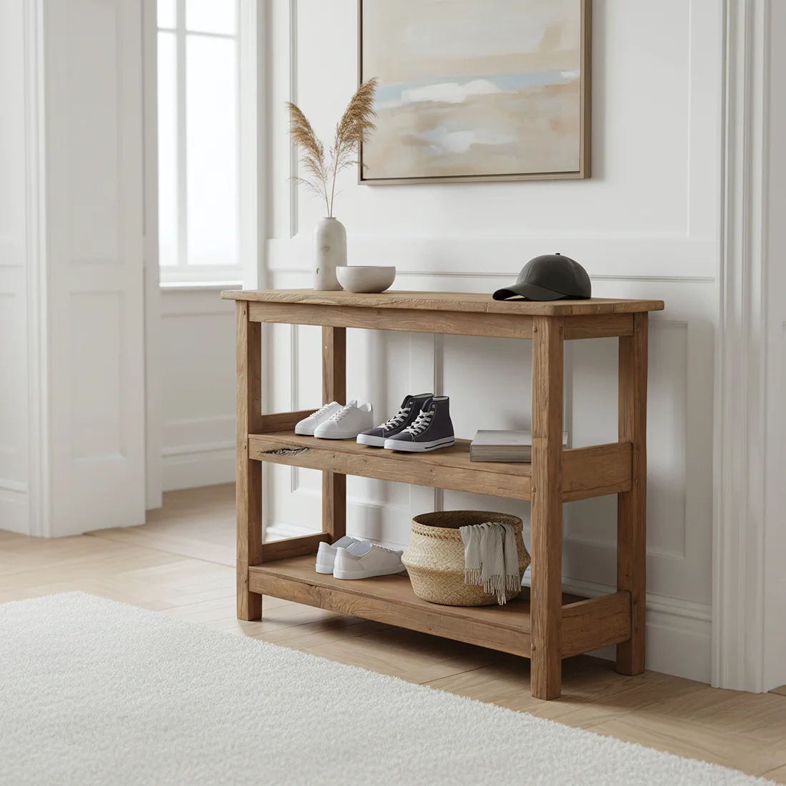 First-Class Teakhouten schoenenrek Comfortable