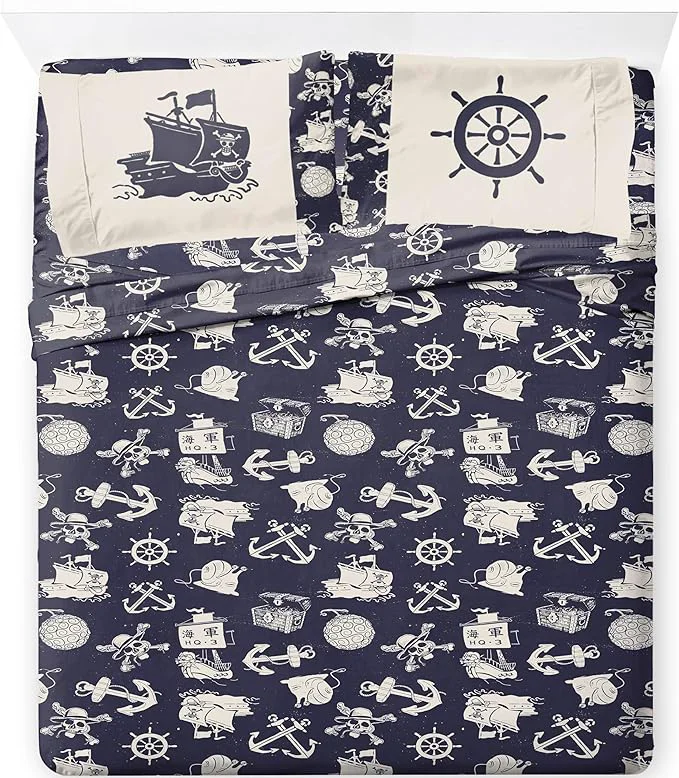 Premium Jay Franco Kids Sheet Set with Fitted Flat Sheets amp Pillow Cover – Ultra-Soft Bedding with Pillowcase for Room Decor Blue – One Piece 4 Piece Queen Secure