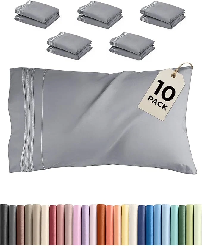 Soft Queen Pillow Cases Set of 10 Clean