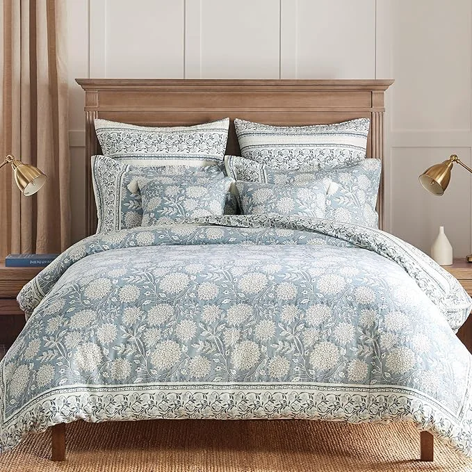 Clean Levtex Home Adare Blue Reversible Full Queen Comforter Set Comfortable