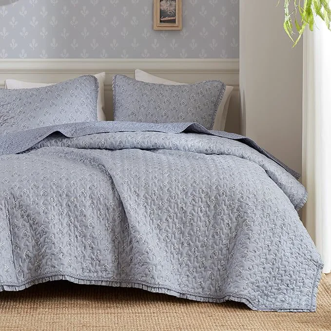 Premium Material Madison Park Vintage Floral Quilt Set King Size Reversible Bedding Functional