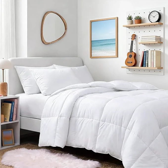 Crafted TEXARTIST Premium 2100 Series Twin Comforter All Season Breathable White Exclusive