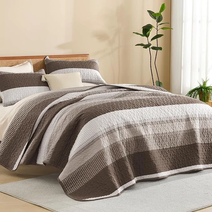 Artisan Litanika California King Quilt Set Brown High-Quality