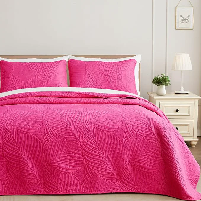 Top-Quality Exclusivo Mezcla Twin Quilt Bedding Set Lightweight Hot Pink Quilts Twin Size Casual