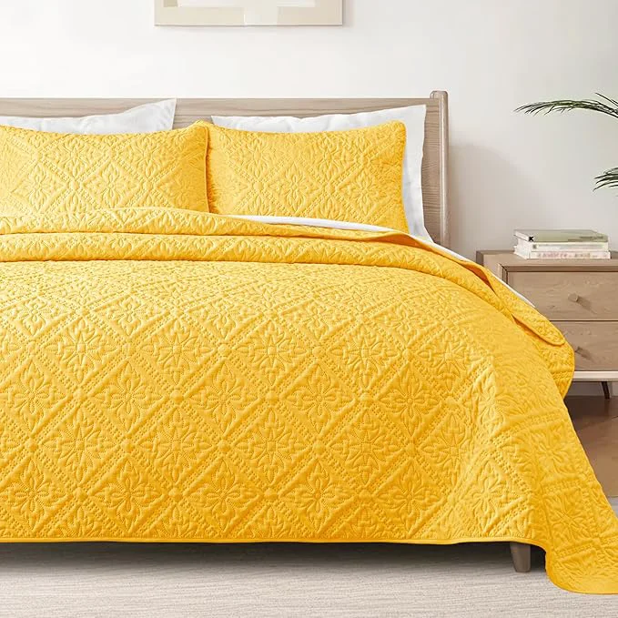 Contemporary Exclusivo Mezcla King Quilt Bedding Set Lightweight Soft Bedspreads Coverlets Breathable