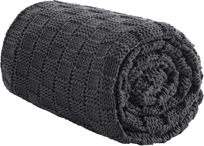 Detailed Knitted Weighted Blanket for Adult No Beads Heavy Blanket 48 x 72” 12lbs Efficient