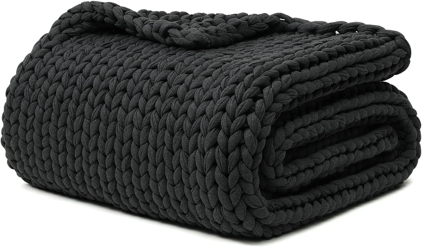 Relaxed YnM Cotton Weighted Blanket Handmade Chunky Knitted Throw No fillers Professional