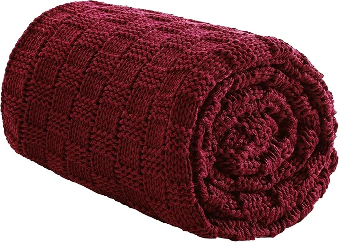 Long-Lasting Knitted Weighted Blanket for Adults Breathable Chunky Knit Cooling Blanket Safe