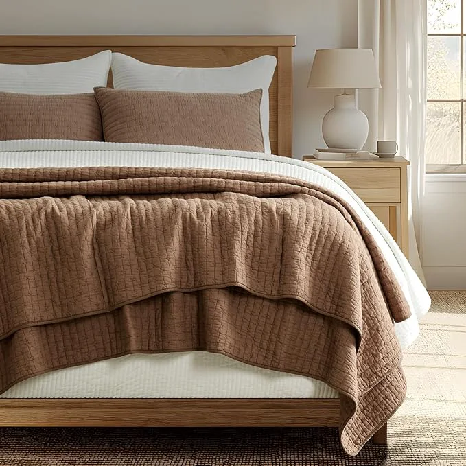 Functional EVERGRACE Cross Stitch Pre-Washed Cotton Quilt Bedding Set Queen Size Clean