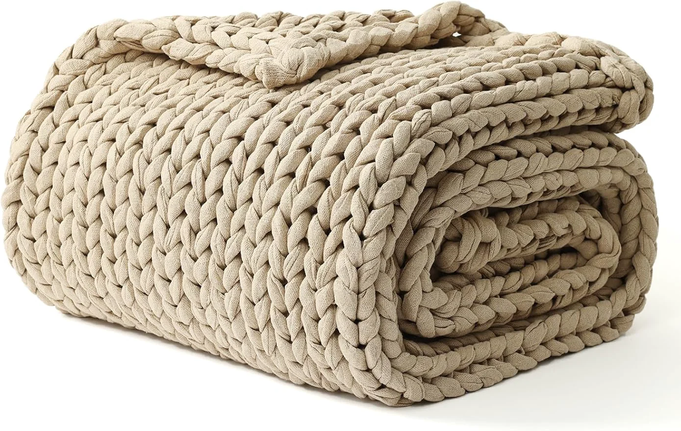 Durable YnM Cotton Weighted Blanket Handmade Chunky Knitted Design Soft and Cozy Crafted