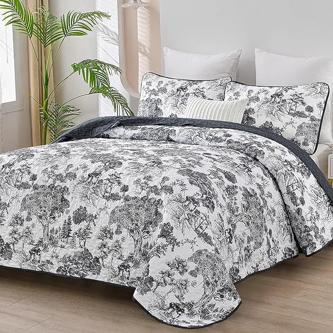Carefully Designed WONGS BEDDING Botanical Quilt Set Full Size Exclusive