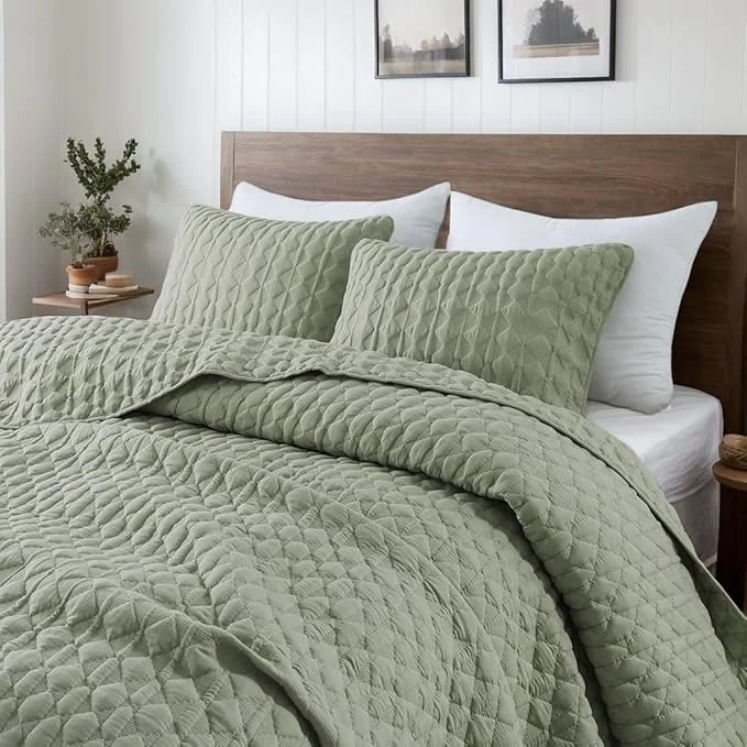 Premium WDCOZY Oversized California Cal King Size Quilt Bedding Sets Functional