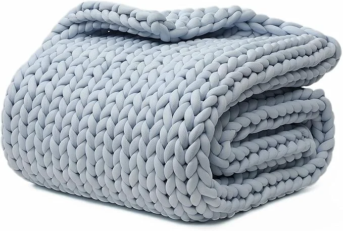 Classic YnM Cooling Weighted Blanket Handmade Chunky Yarn Knitted Design Temperature Reliable
