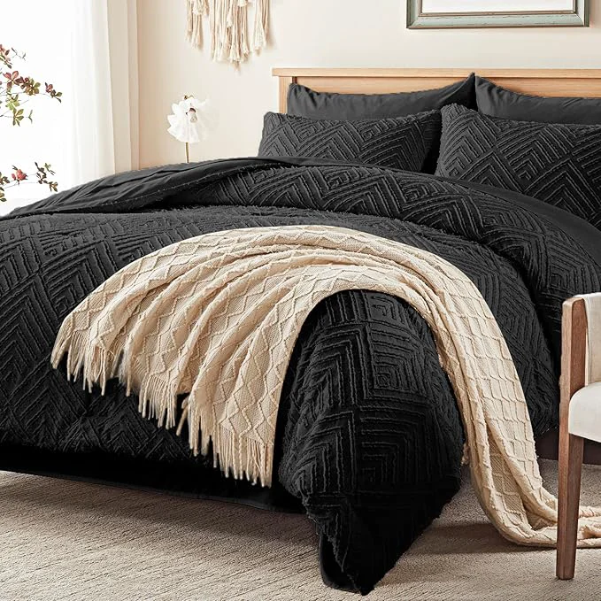 Specialty Zzlpp Queen Comforter Set 7 Pieces All Season Boho Bedding Sets Natural