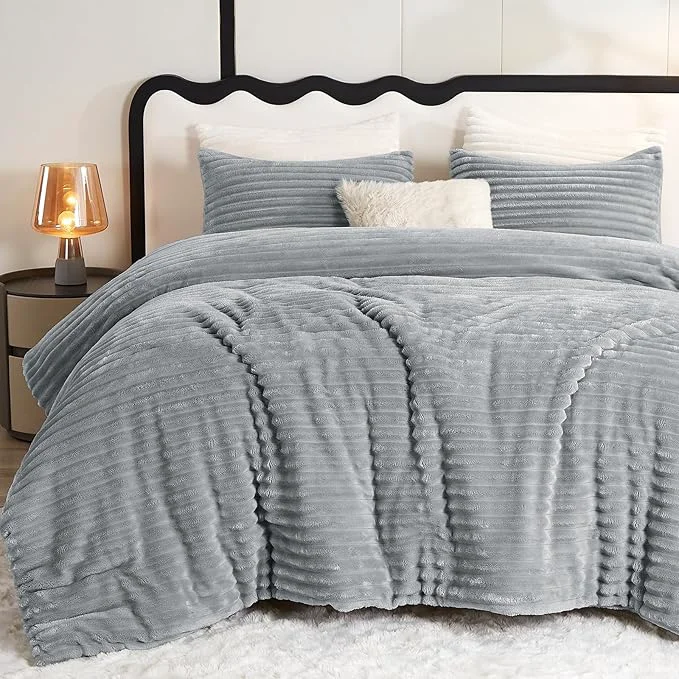 Carefully Designed CozyLux Fluffy King Size Comforter Set Smooth