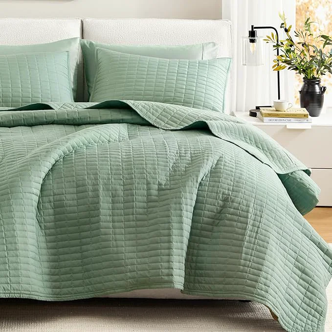 Versatile Comfort Spaces Kienna Quilt Set- Double Sided Stitching Design Summer Blanket Original Design