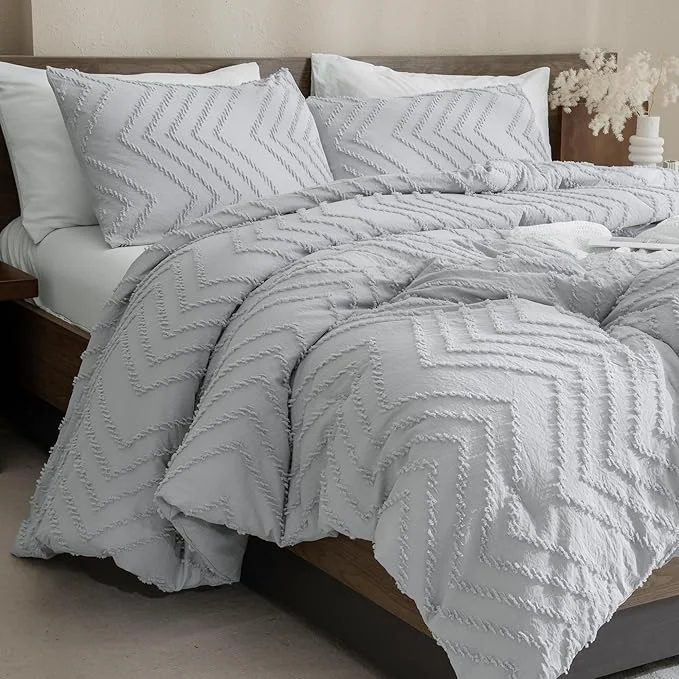 Trendy Andency Silver Grey Comforter Full Size Boho Grey Soft Warm Bedding Comforter Detailed
