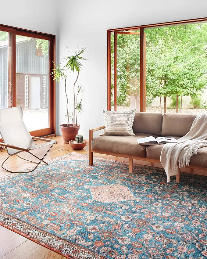 Solid Loloi Layla Collection LAY-10 Marine Clay 7′-6 x 9′-6 .13 Thick Area Rug Organic