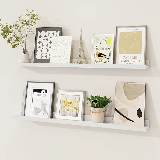 Detailed Picture Ledge Shelf Floating Shelves Set of 2 32 Inches Solid Wood Nursery Certified