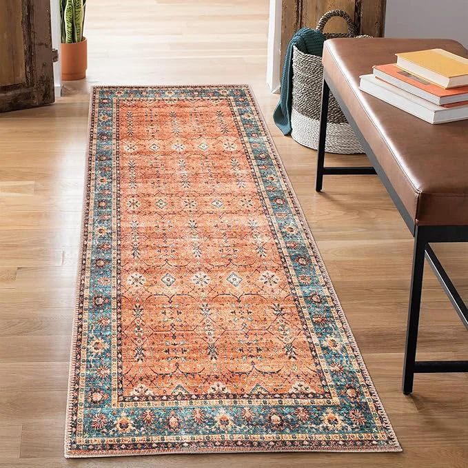 Sustainable Bloom Rugs Washable Non-Slip 12 ft Runner Expertly Made