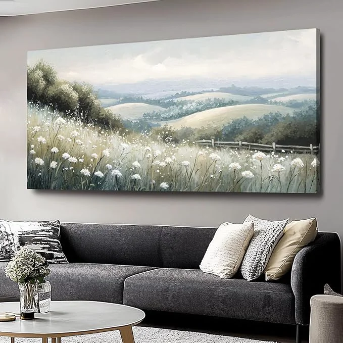Consistent Sea of Flowers Canvas Wall Art High-Quality