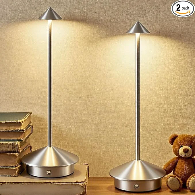 Unique 2 Pack Cordless LED Table Lamp Rechargeable 5200mAH Battery Operated Lamp Certified