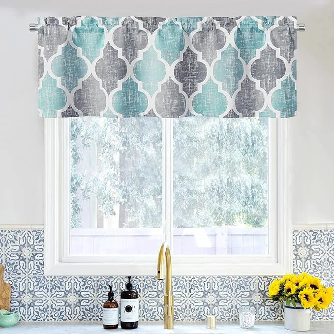 High-Grade Beauoop Blackout Window Valances Curtains Geometric Quatrefoil Trellis Printed Consistent