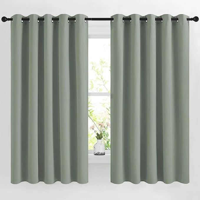 Trendy NICETOWN 66 inch Sage Green Curtains Fine Crafted
