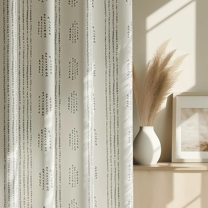 Minimalist Boho Blackout Curtains 96 Inches Long Easy-to-Use