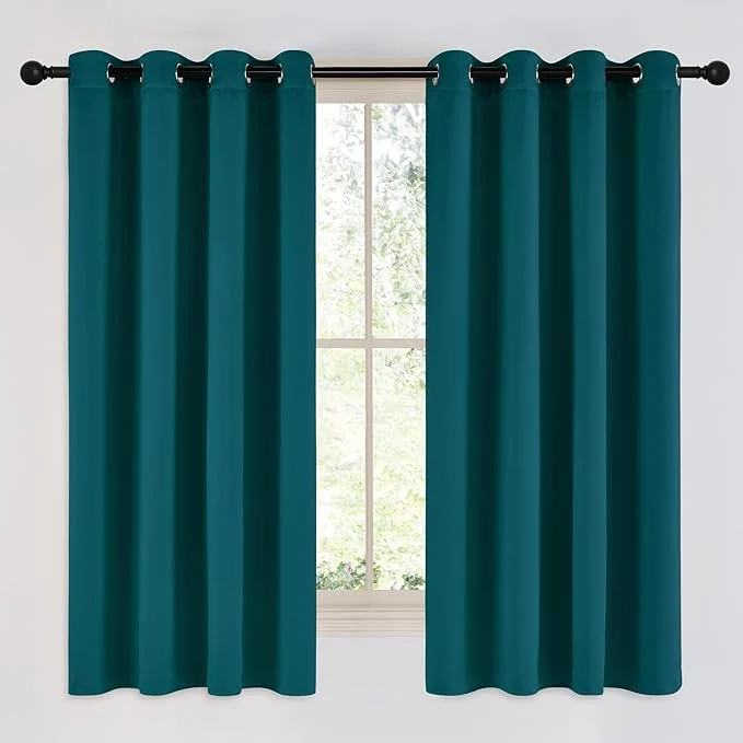 Eco-Friendly NICETOWN Faux Silk Teal Curtains Drapes Organic
