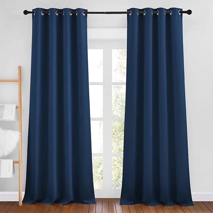 Secure NICETOWN Moroccan Blue Room Darkening Curtains 90 inch Length Traditional