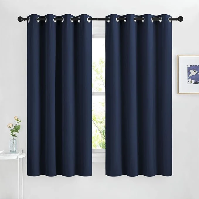 Premium Material NICETOWN Blackout Navy Curtains 63 inch Length Carefully Designed