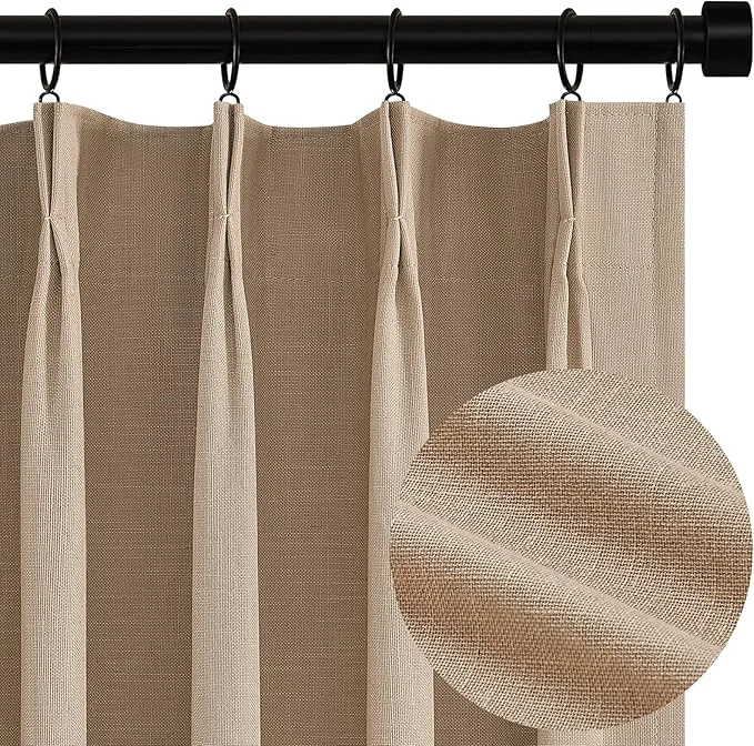 Efficient Topfinel Extra Long Total Blackout Linen Curtains 108 Inches Long Specialty