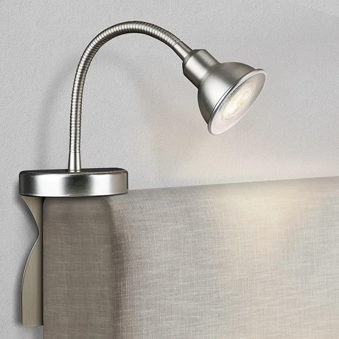 Optimized Solfres Patented Innovative Design Headboard Reading Light. No Drilling Golden Functional