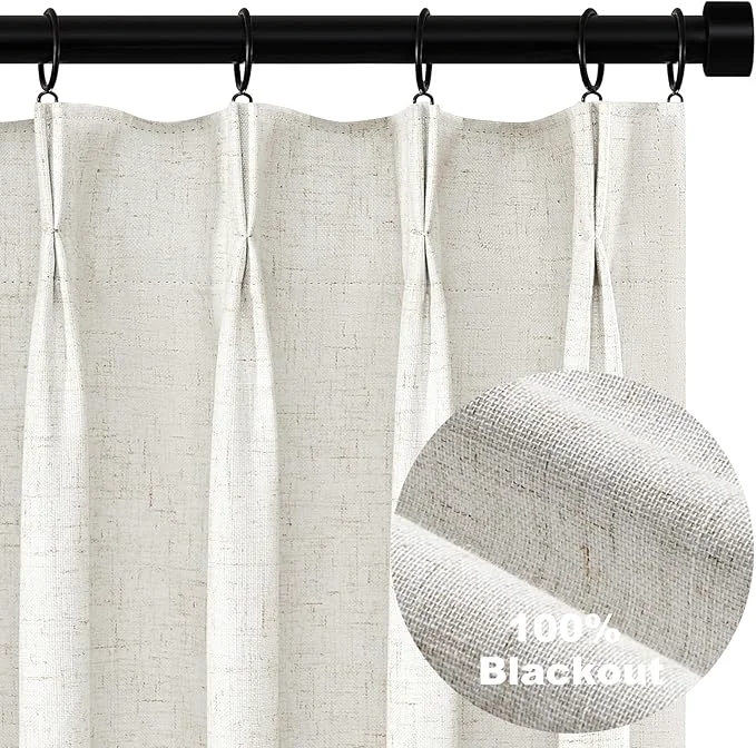 Optimized Topfinel Blackout Linen Curtains 72 Inch Length Pinch Pleated Oatmeal Comfortable