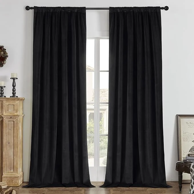 Efficient Joydeco Black Blackout Curtains 72 Inch 2 Panels Luxury Thermal Insulated Clean