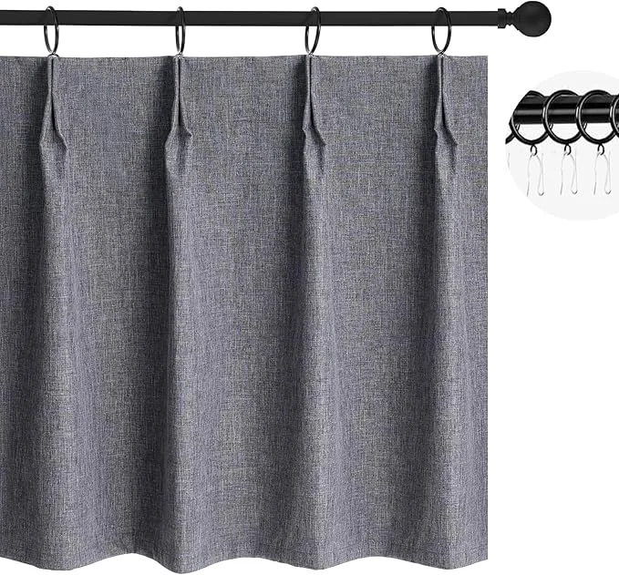 Fine WdFour 24×30 Inch Pinch Pleated Blackout Cafe Curtains Contemporary