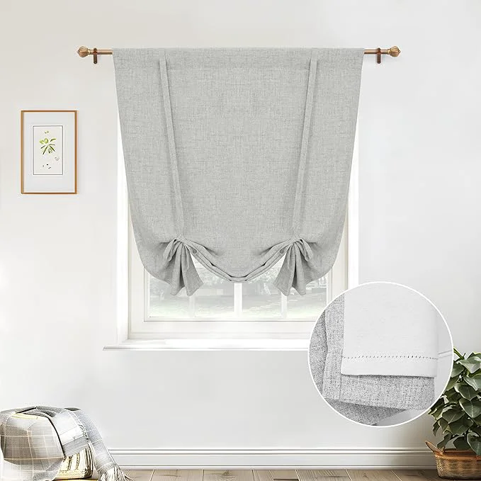 Official DriftAway Double Layer Linen Blackout Tie Up Curtains Thermal Insulated Fully High-End