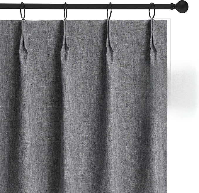Green WdFour 42 W x 45 L Inch Pinch Pleated Blackout Cafe Curtains Selected