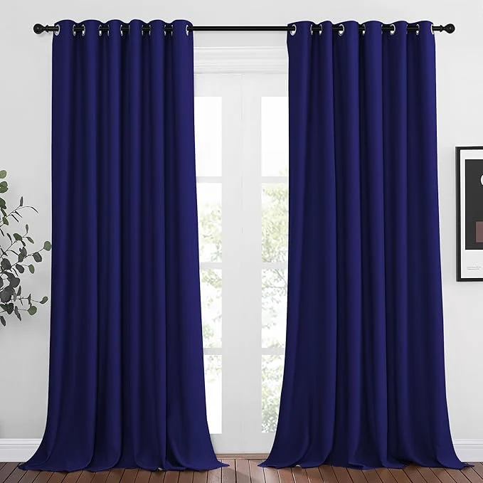 Green NICETOWN Navy Blue Room Darkening Curtains 108 inch Length Trendy