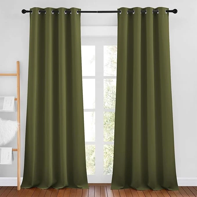 Artisan NICETOWN Olive Curtains 96 inches Long Grommet Thermal Insulated Room Long-Lasting