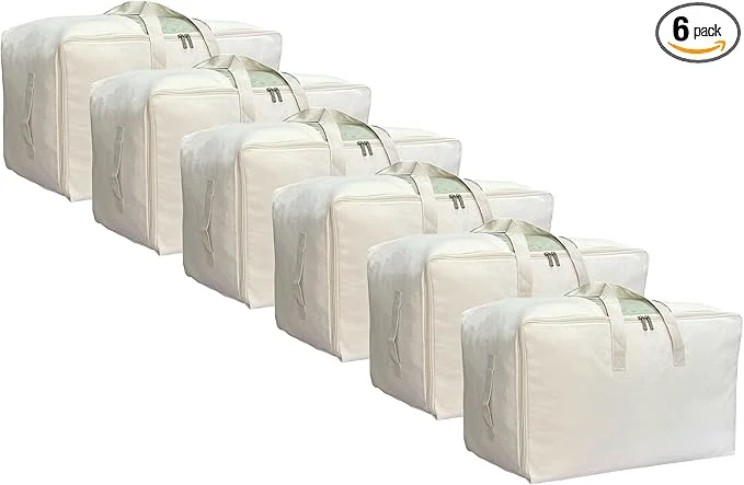 Consistent Soft Large Canvas Comforter Storage Bags Pure