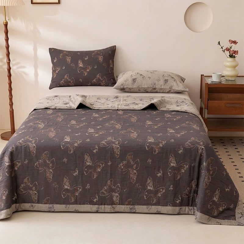 Practical Ownkoti Vintage Cottage Butterfly Cotton Bedspread Specialty