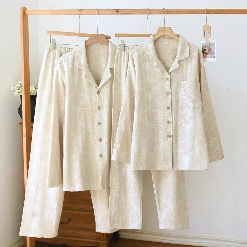 Ownkoti Minimalist-style Couple Button Front Loungewear Set Carefully Designed