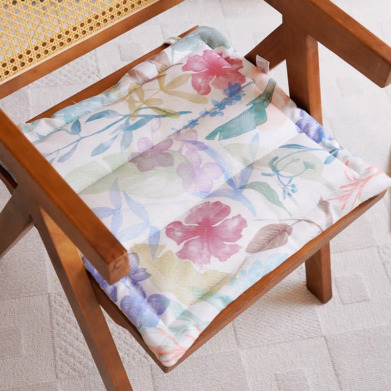 Certified Ownkoti Pastel Botanical Memory Foam Chair Cushion Classic