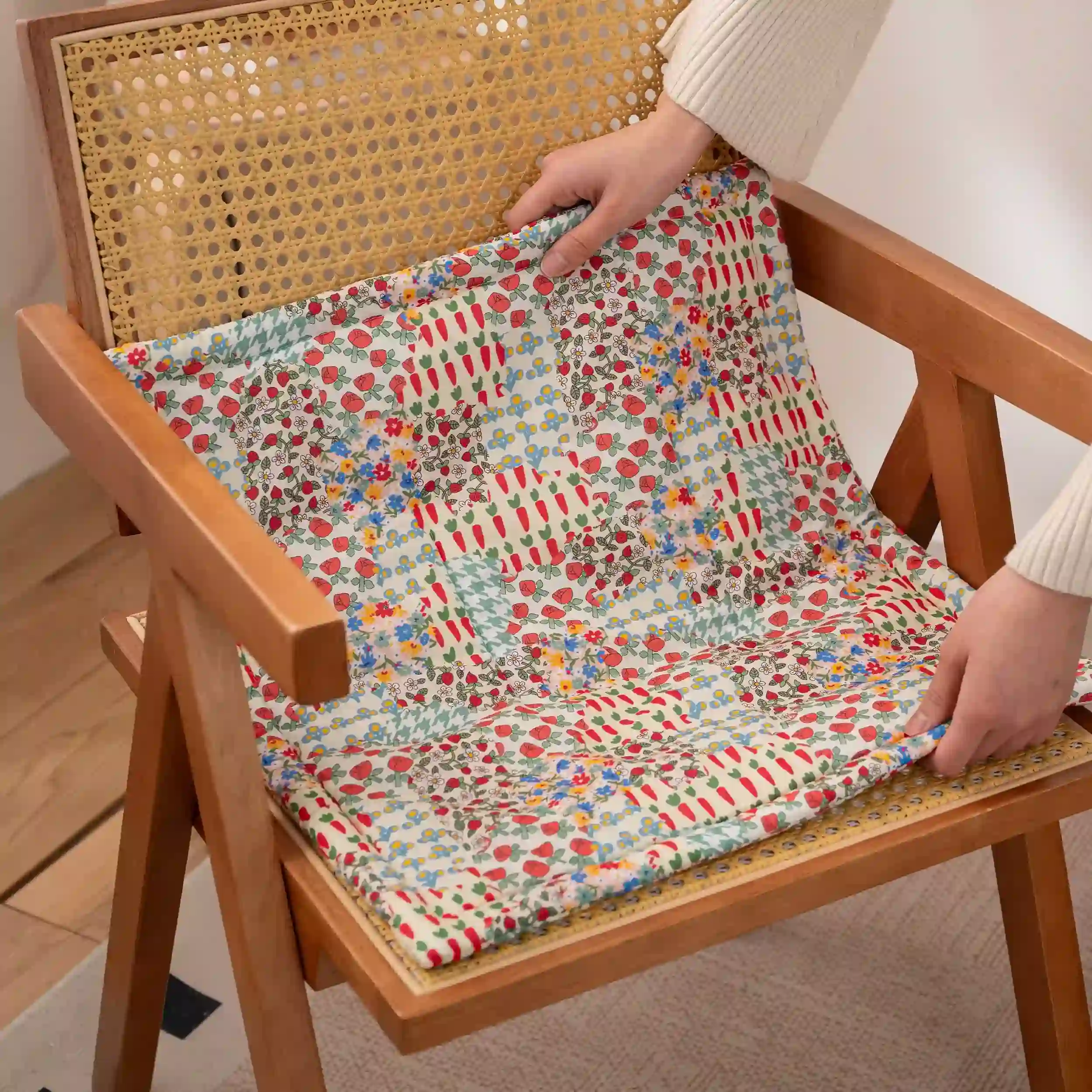Breathable Ownkoti Cottage Floral Patchwork Chair Cushion Durable