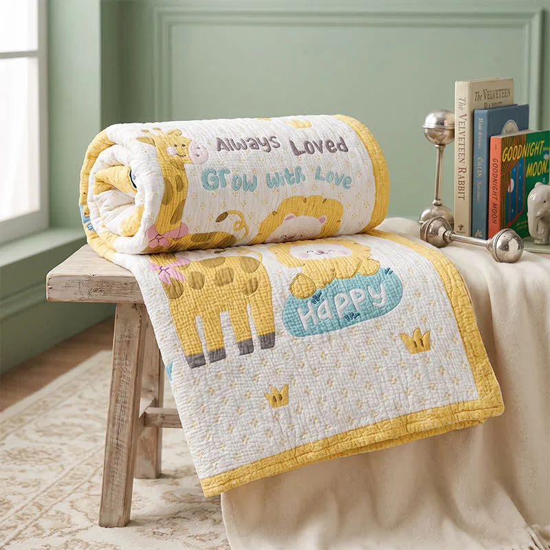 Trusted Ownkoti Giraffe and Lion Lyocell Quilted Baby Blanket Professional