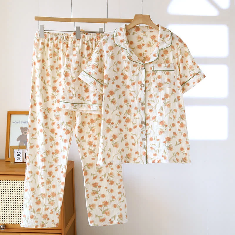 Verified Ownkoti Cottagecore Cotton Gauze 3-Piece Pajama Set Specialty