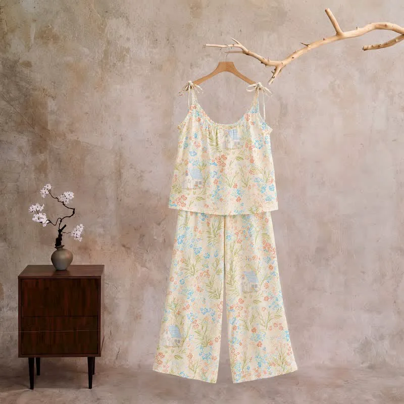 Lightweight Ownkoti Meadow Bloom Cami Lounge Set World-Class